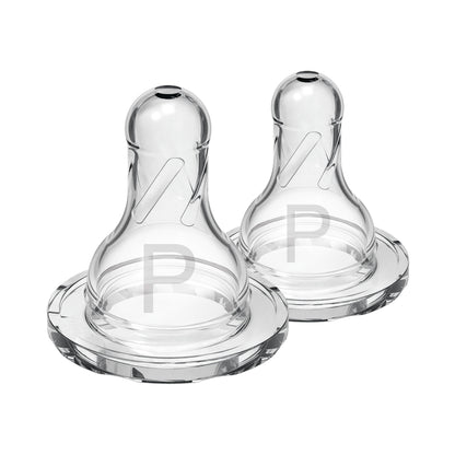 Dr. Brown's Natural Flow Narrow Baby Bottle Silicone Nipple, Level Preemie, 2-Pack
