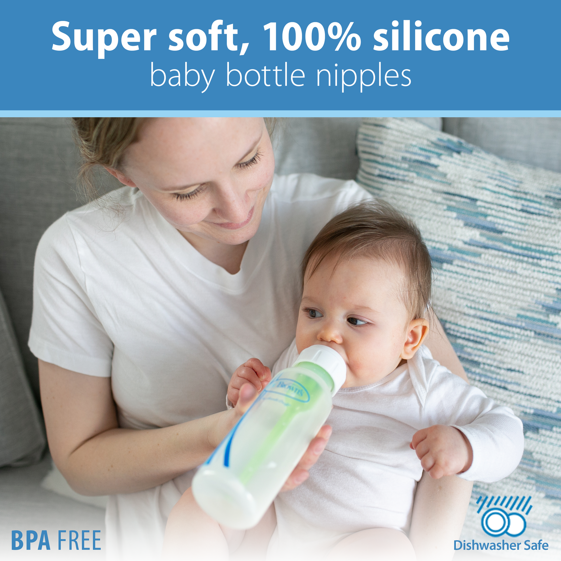 Dr. Brown's Natural Flow Narrow Baby Bottle Silicone Nipple, Level 4, 2-Pack