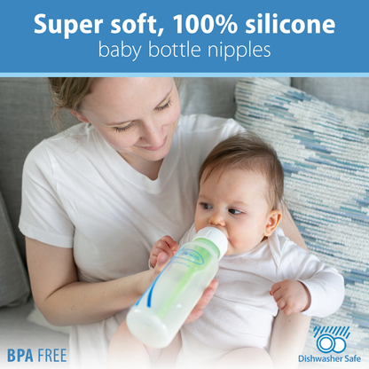 Dr. Brown's Natural Flow Narrow Baby Bottle Silicone Nipple, Level 1, 2-Pack